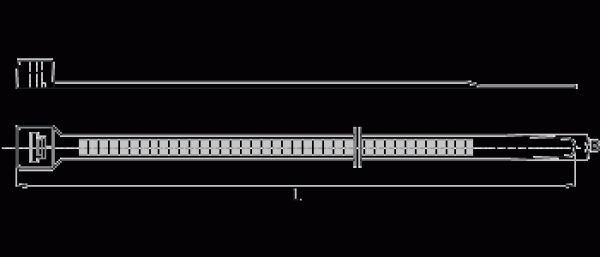 Kabelbinder aus Polyamid (PA6.6), 250 x 4,5mm, natur, Mindestmenge 100 Stück (= 1 Einheit)